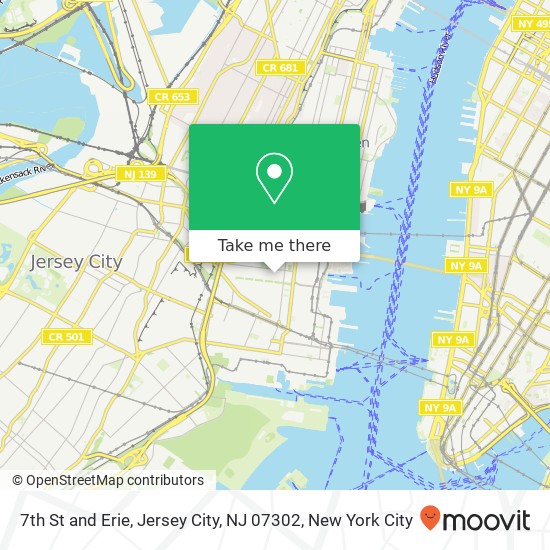 7th St and Erie, Jersey City, NJ 07302 map