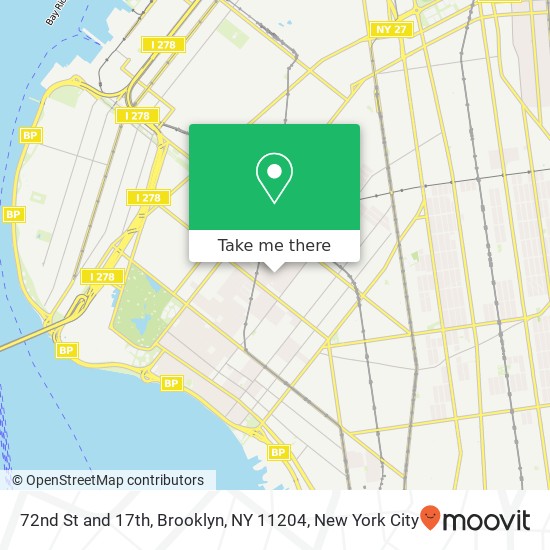 Mapa de 72nd St and 17th, Brooklyn, NY 11204