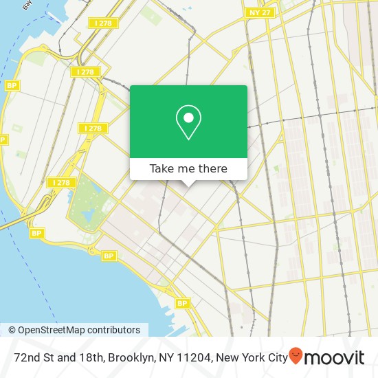 Mapa de 72nd St and 18th, Brooklyn, NY 11204