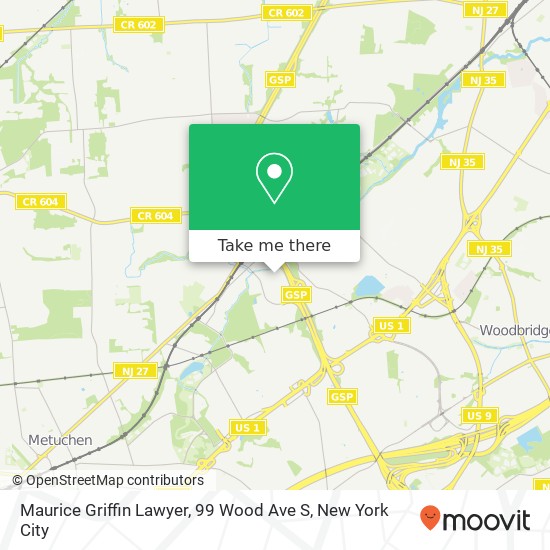 Maurice Griffin Lawyer, 99 Wood Ave S map