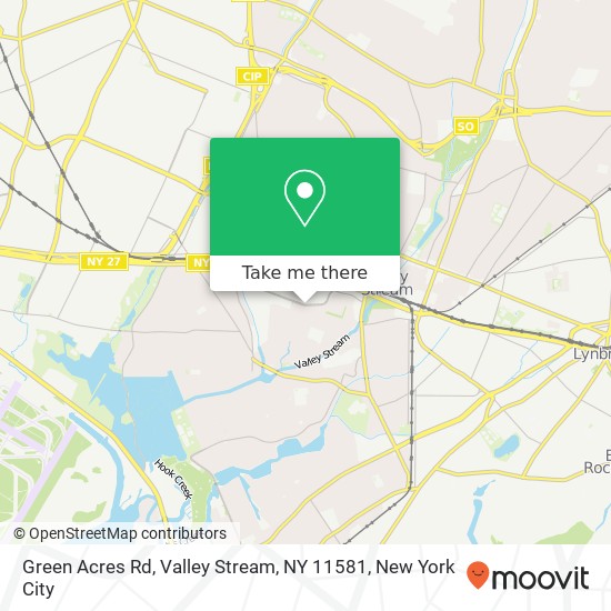 Mapa de Green Acres Rd, Valley Stream, NY 11581