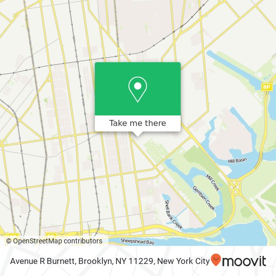 Mapa de Avenue R Burnett, Brooklyn, NY 11229