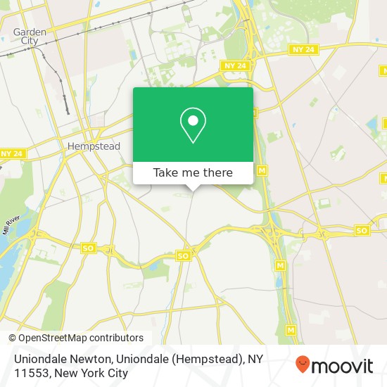 Uniondale Newton, Uniondale (Hempstead), NY 11553 map