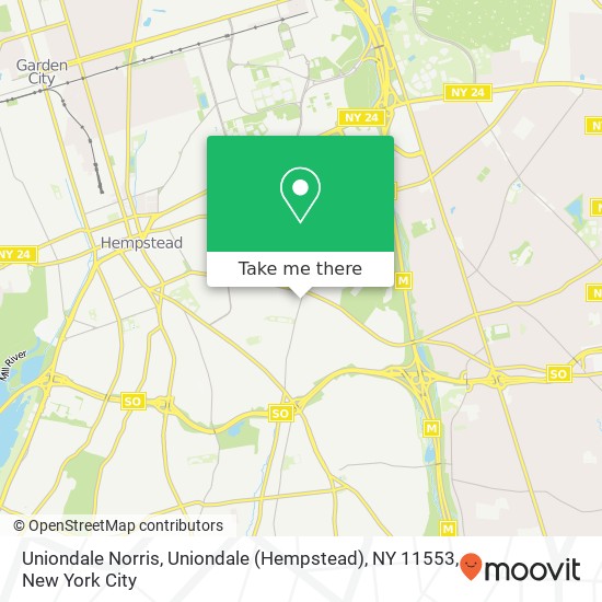 Uniondale Norris, Uniondale (Hempstead), NY 11553 map