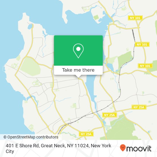 Mapa de 401 E Shore Rd, Great Neck, NY 11024