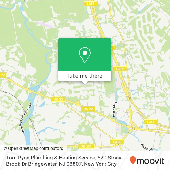 Tom Pyne Plumbing & Heating Service, 520 Stony Brook Dr Bridgewater, NJ 08807 map