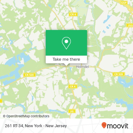 Mapa de 261 RT-34, Holmdel, NJ 07733