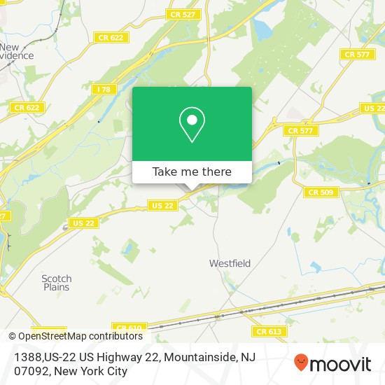 Mapa de 1388,US-22 US Highway 22, Mountainside, NJ 07092