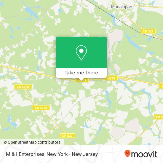 Mapa de M & I Enterprises, 227 State Route 33 Manalapan, NJ 07726