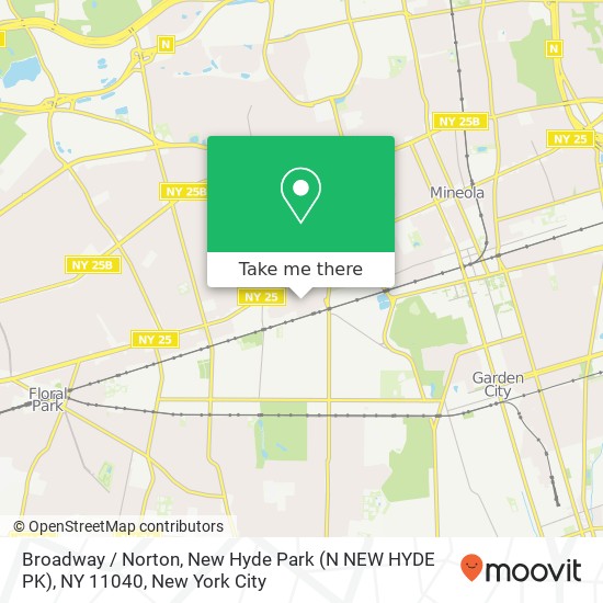 Mapa de Broadway / Norton, New Hyde Park (N NEW HYDE PK), NY 11040