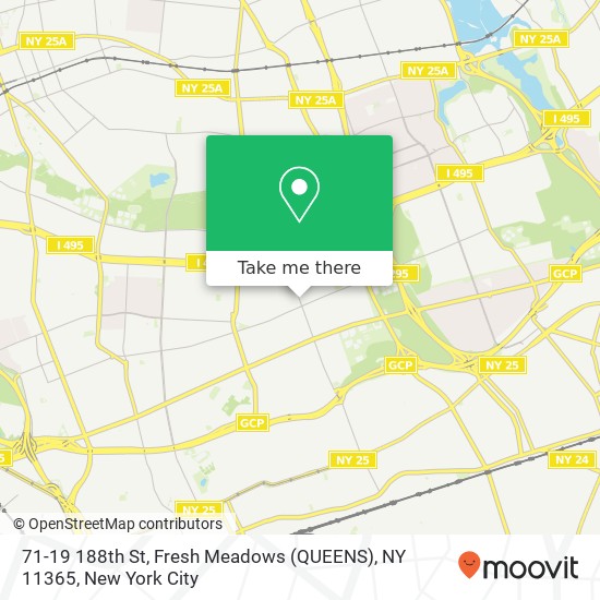 Mapa de 71-19 188th St, Fresh Meadows (QUEENS), NY 11365