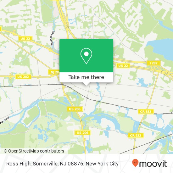 Mapa de Ross High, Somerville, NJ 08876