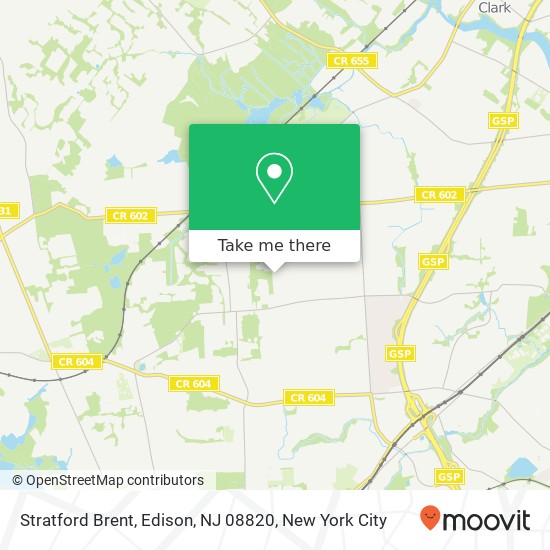 Mapa de Stratford Brent, Edison, NJ 08820