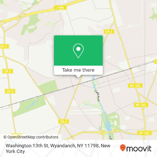 Washington 13th St, Wyandanch, NY 11798 map