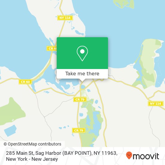 Mapa de 285 Main St, Sag Harbor (BAY POINT), NY 11963