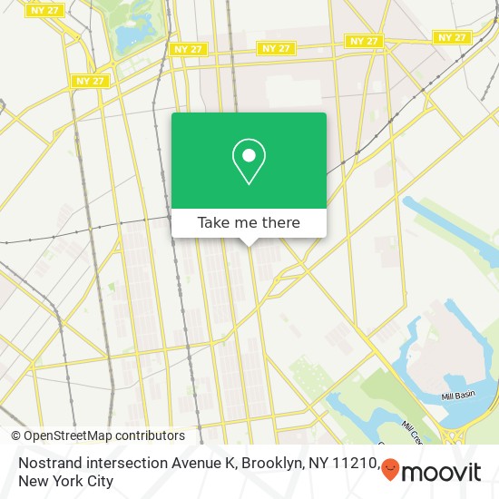 Mapa de Nostrand intersection Avenue K, Brooklyn, NY 11210