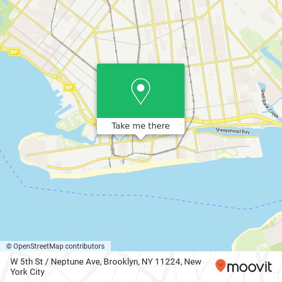 Mapa de W 5th St / Neptune Ave, Brooklyn, NY 11224