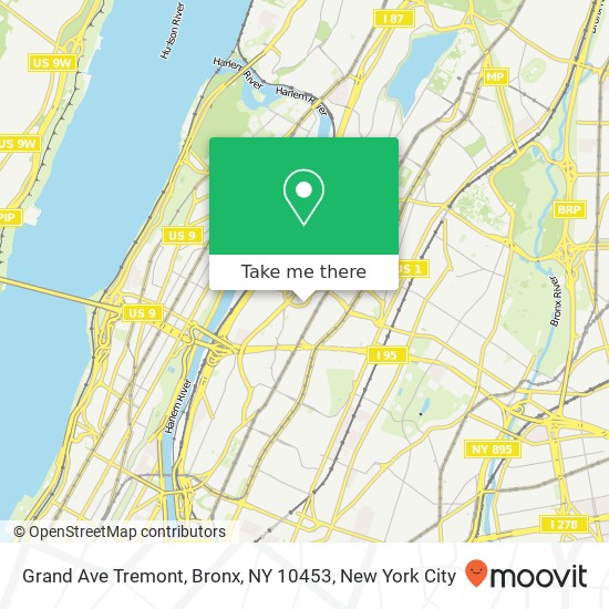 Mapa de Grand Ave Tremont, Bronx, NY 10453