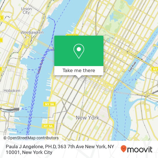 Mapa de Paula J Angelone, PH.D, 363 7th Ave New York, NY 10001