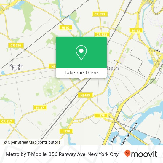 Mapa de Metro by T-Mobile, 356 Rahway Ave