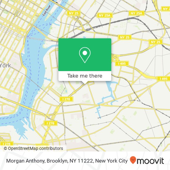 Mapa de Morgan Anthony, Brooklyn, NY 11222