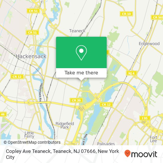 Mapa de Copley Ave Teaneck, Teaneck, NJ 07666