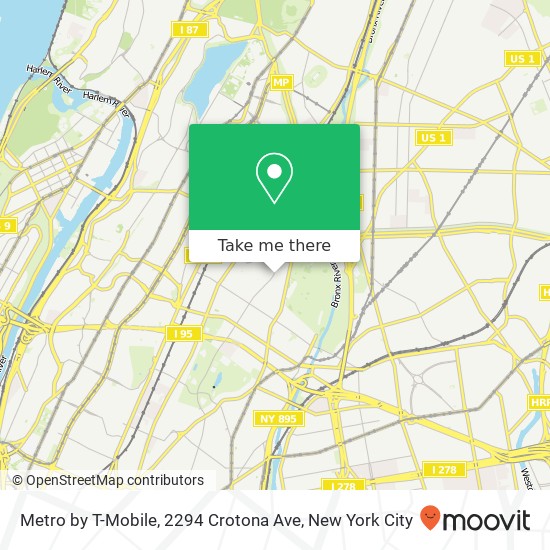 Mapa de Metro by T-Mobile, 2294 Crotona Ave
