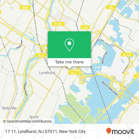 Mapa de 17 11, Lyndhurst, NJ 07071