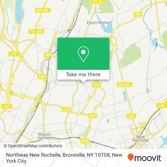 Mapa de Northway New Rochelle, Bronxville, NY 10708