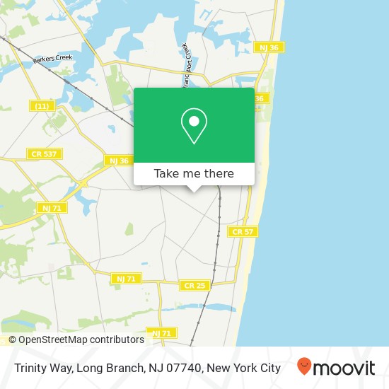 Mapa de Trinity Way, Long Branch, NJ 07740
