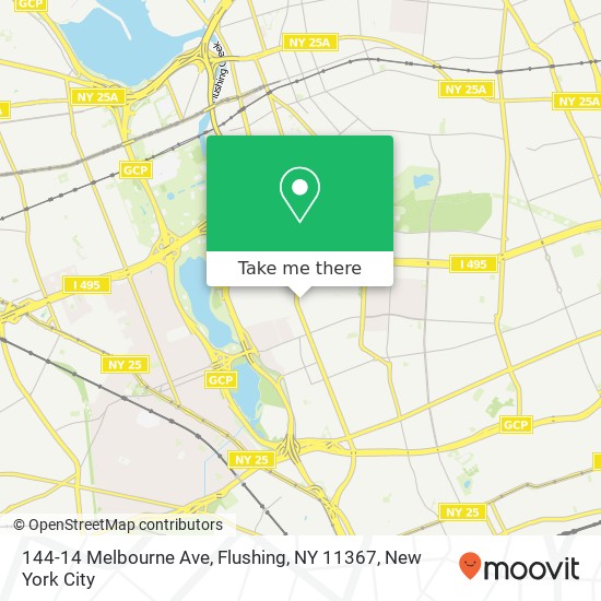 Mapa de 144-14 Melbourne Ave, Flushing, NY 11367