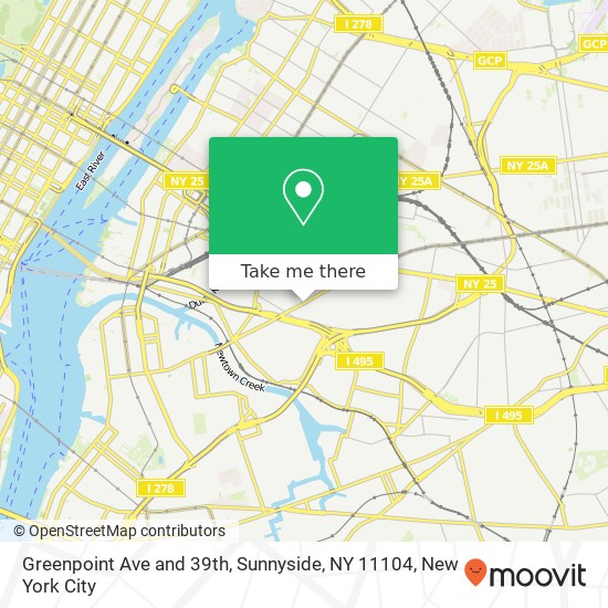 Mapa de Greenpoint Ave and 39th, Sunnyside, NY 11104