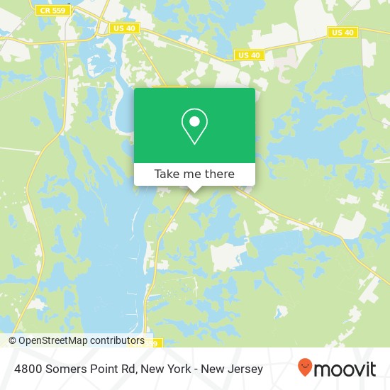 Mapa de 4800 Somers Point Rd, Mays Landing, NJ 08330