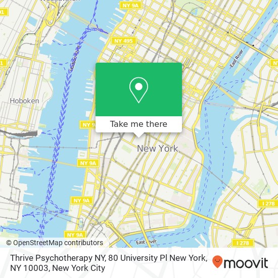 Thrive Psychotherapy NY, 80 University Pl New York, NY 10003 map