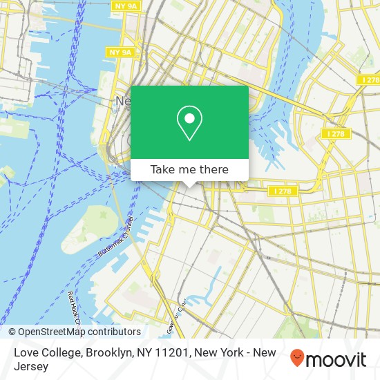 Mapa de Love College, Brooklyn, NY 11201