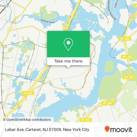 Mapa de Leber Ave, Carteret, NJ 07008