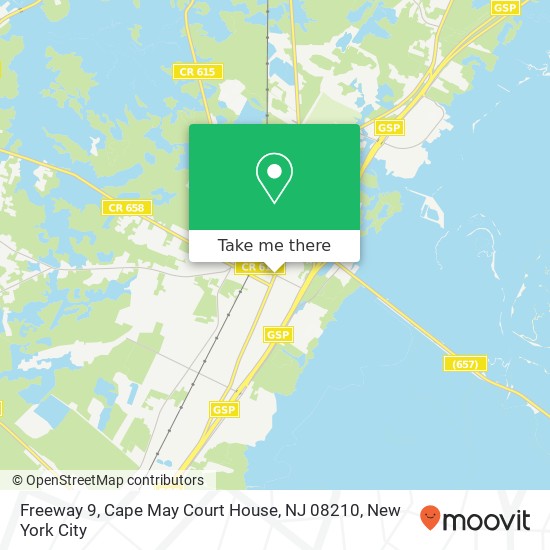 Mapa de Freeway 9, Cape May Court House, NJ 08210