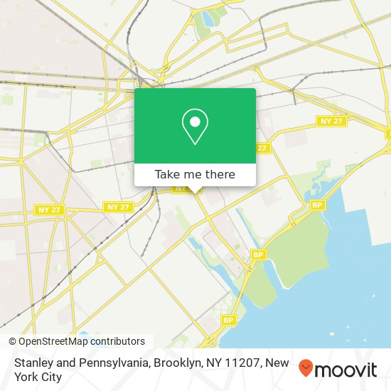 Mapa de Stanley and Pennsylvania, Brooklyn, NY 11207
