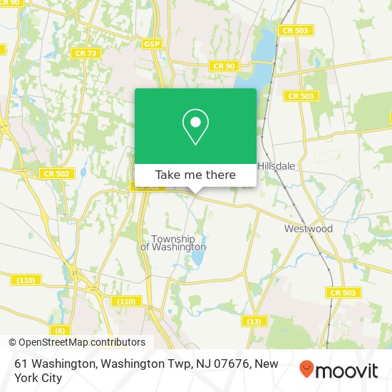 Mapa de 61 Washington, Washington Twp, NJ 07676