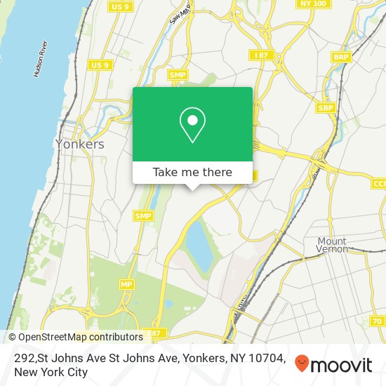 Mapa de 292,St Johns Ave St Johns Ave, Yonkers, NY 10704