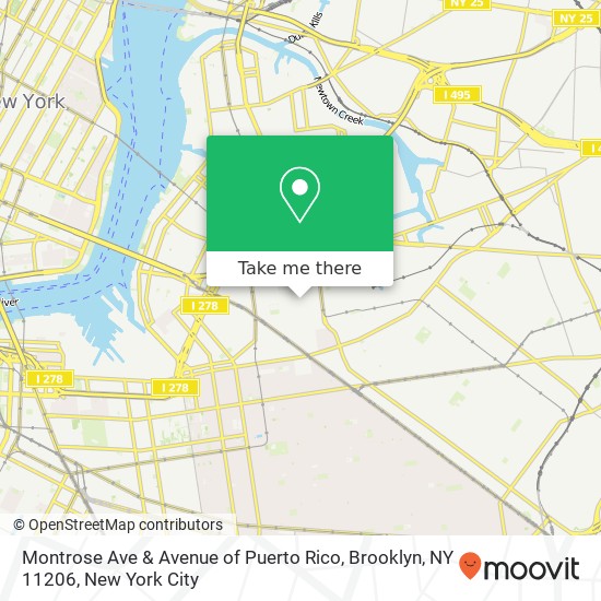 Mapa de Montrose Ave & Avenue of Puerto Rico, Brooklyn, NY 11206