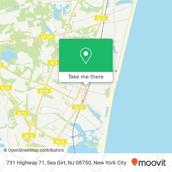 Mapa de 731 Highway 71, Sea Girt, NJ 08750