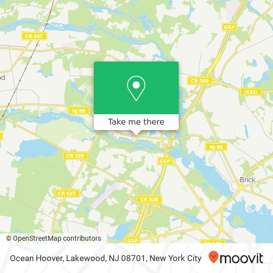 Ocean Hoover, Lakewood, NJ 08701 map