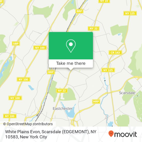 Mapa de White Plains Evon, Scarsdale (EDGEMONT), NY 10583