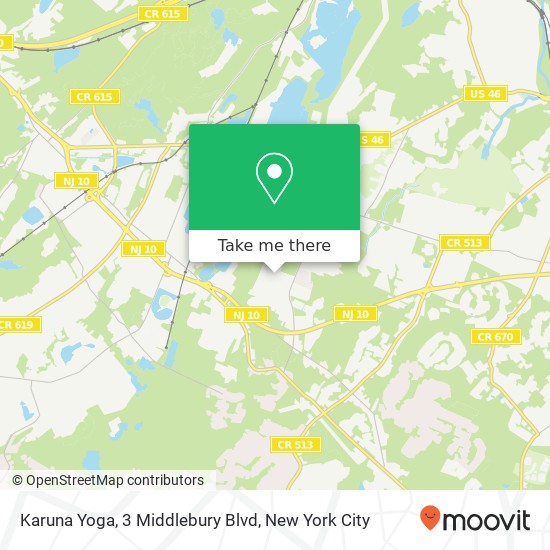 Mapa de Karuna Yoga, 3 Middlebury Blvd
