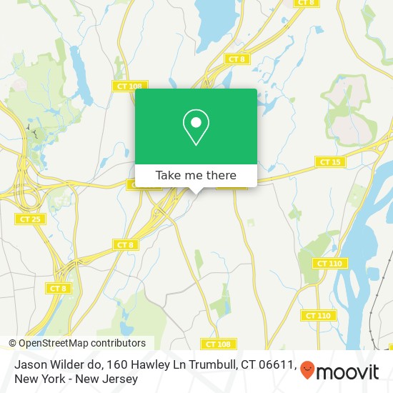 Mapa de Jason Wilder do, 160 Hawley Ln Trumbull, CT 06611