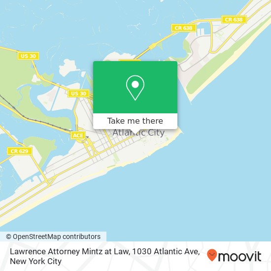 Mapa de Lawrence Attorney Mintz at Law, 1030 Atlantic Ave