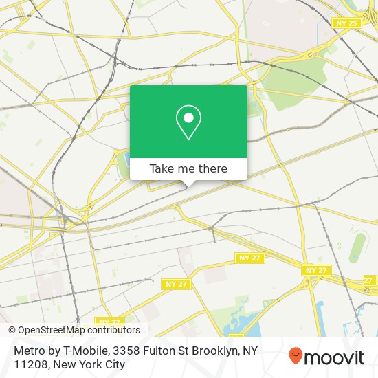 Mapa de Metro by T-Mobile, 3358 Fulton St Brooklyn, NY 11208
