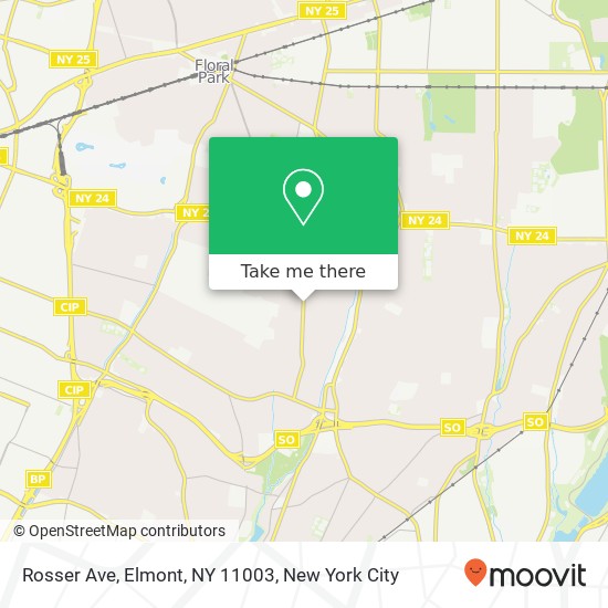 Mapa de Rosser Ave, Elmont, NY 11003