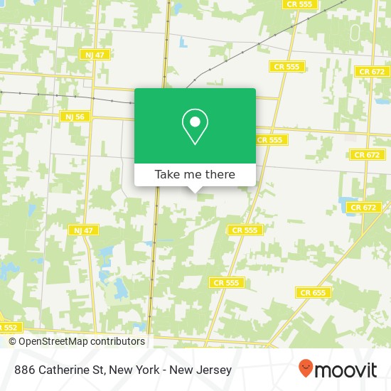 Mapa de 886 Catherine St, Vineland, NJ 08360